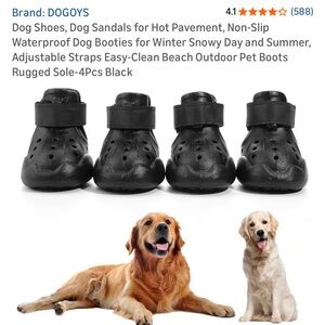 DOGOYS Black Dog Shoes/Sandals for Hot Pavement Non-slip Rugged Sole Size 1 NWT